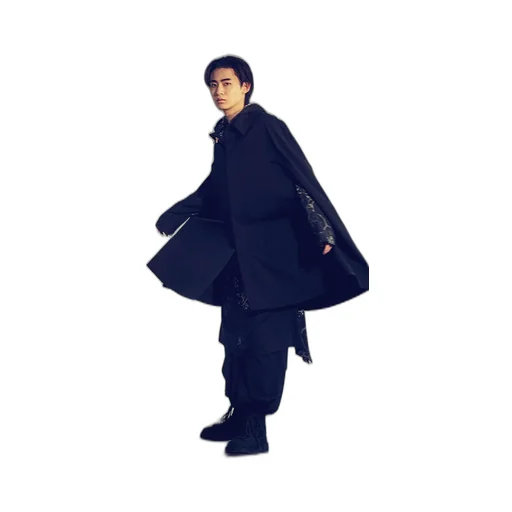 Wool Gabardine Collared Cloak