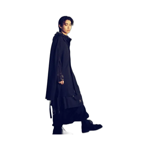 Wool Gabardine Collared Cloak