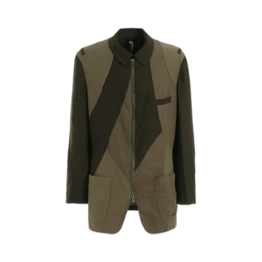 Cubism Patchwork Product Dyed Switching Zip Jacket