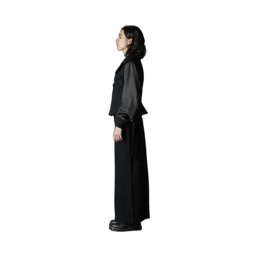 Flannel+Double Face Goat Leather Short Jacket Back Extra Material