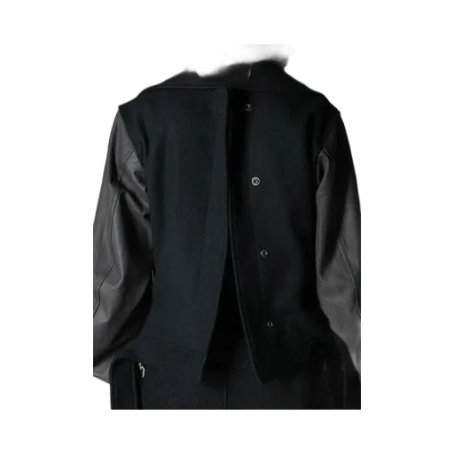 Flannel+Double Face Goat Leather Short Jacket Back Extra Material