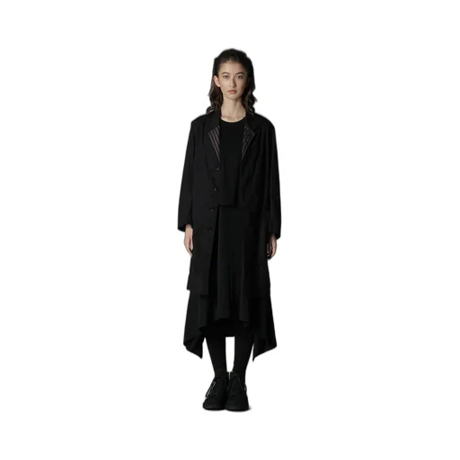Cotton Broad + Cupra Stripe Stripe Switching Long Jacket