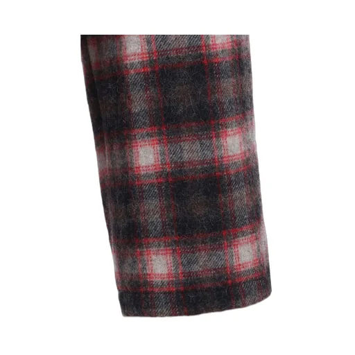 Checked Shaggy Wool Zipper Pocket Pants