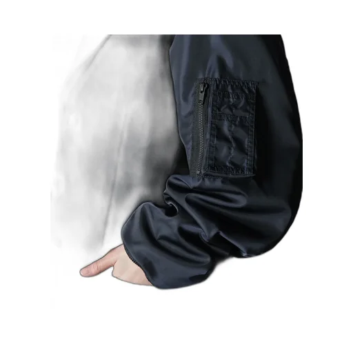 Top Dyed Light Flannel+ Nylon Twill Long Jacket Ma-1 Sleeve
