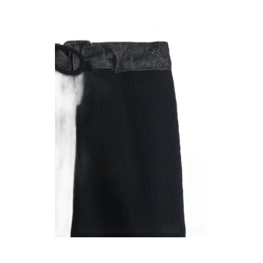 Black Denim +Wool Jersey Rib Waist String Pants
