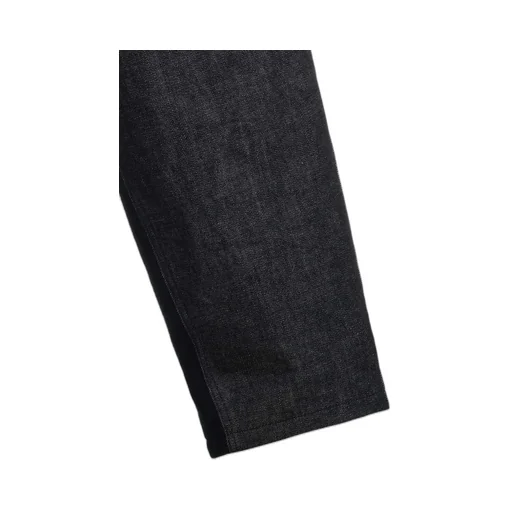 Black Denim +Wool Jersey Rib Waist String Pants