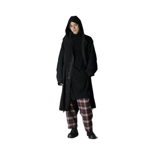 Checked Shaggy Wool Zipper Pocket Pants