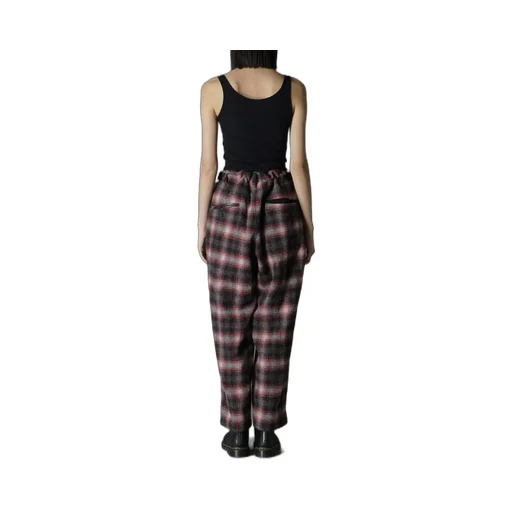 Checked Shaggy Wool Zipper Pocket Pants