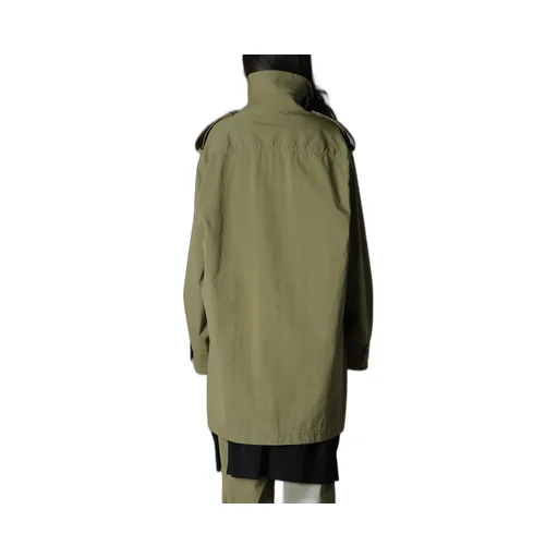 Cotton/Nylon Oxford Zipper Trench Coat With Fulled Wool Gauze Pockets