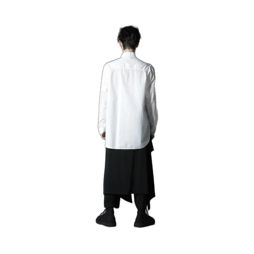 Cotton Broad + Stripe Switching Long Sleeve Shirts