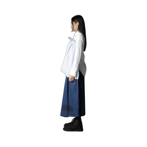 Cotton Broad + Stripe Switching Gather Shirts