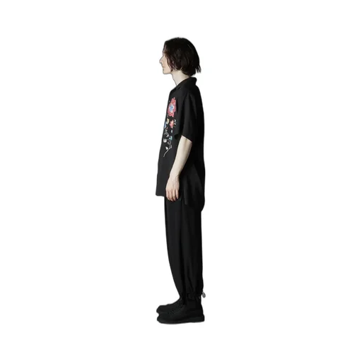 Cellulose Lawn Chinese Flower Aloha Shirt