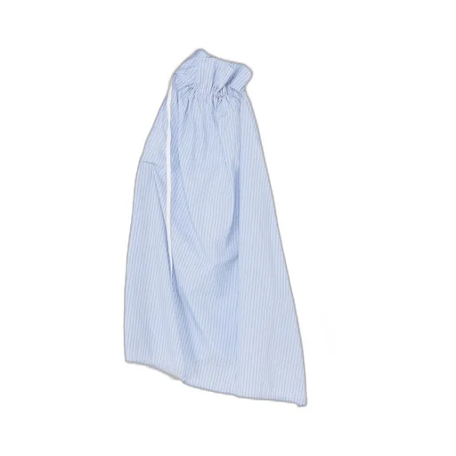 Cotton Broad + Stripe Switching Gather Shirts
