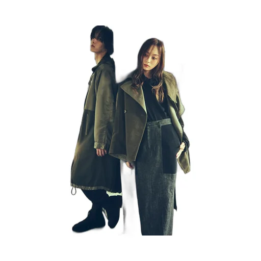 Black Denim +Wool Jersey Rib Tight Skirts