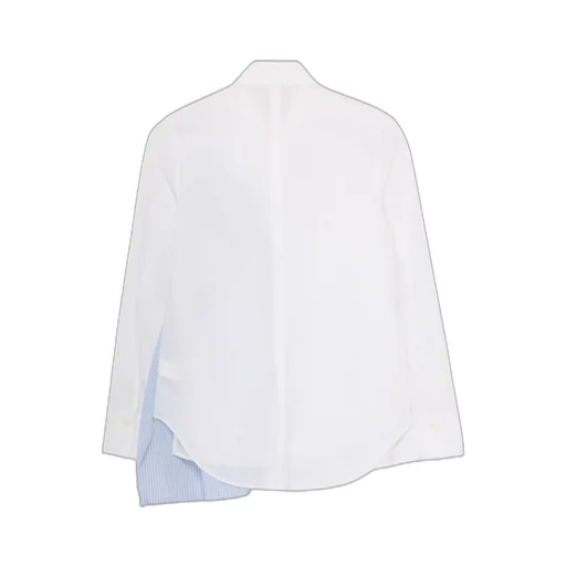 Cotton Broad + Stripe Switching Gather Shirts