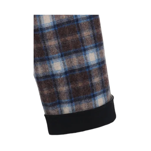 Checked Shaggy Wool Side Cut-Off Pants
