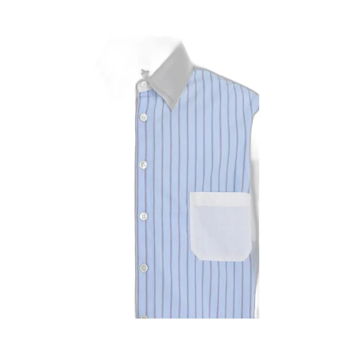 Cotton Broad + Stripe Switching Long Sleeve Shirts