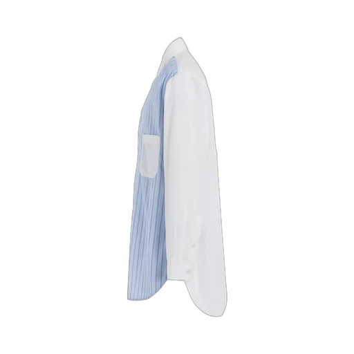 Cotton Broad + Stripe Switching Long Sleeve Shirts