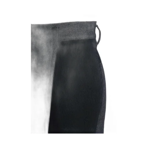 Black Denim +Wool Jersey Rib Tight Skirts