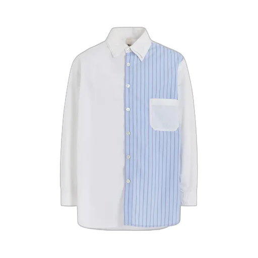 Cotton Broad + Stripe Switching Long Sleeve Shirts