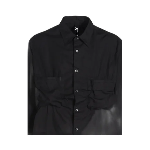 Cotton Broad Shirt With Fulled Wool Gauze Pockets