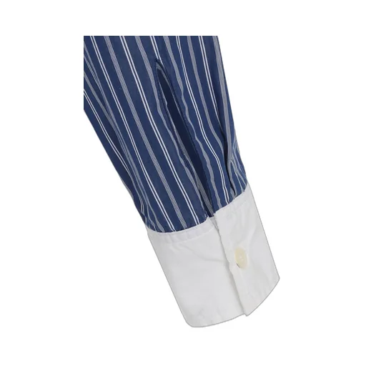 Cotton Broad + Stripe Switching Non Fusible Shirts