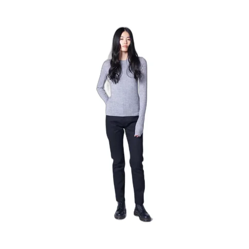 Wool Crew Neck Rib Knit