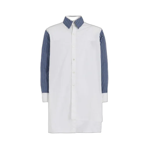 Cotton Broad + Stripe Switching Non Fusible Shirts