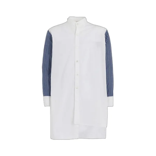 Cotton Broad + Stripe Switching Non Fusible Shirts