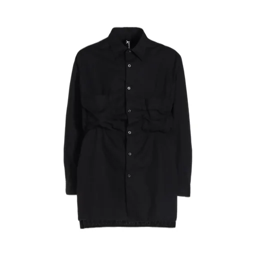 Cotton Broad Shirt With Fulled Wool Gauze Pockets