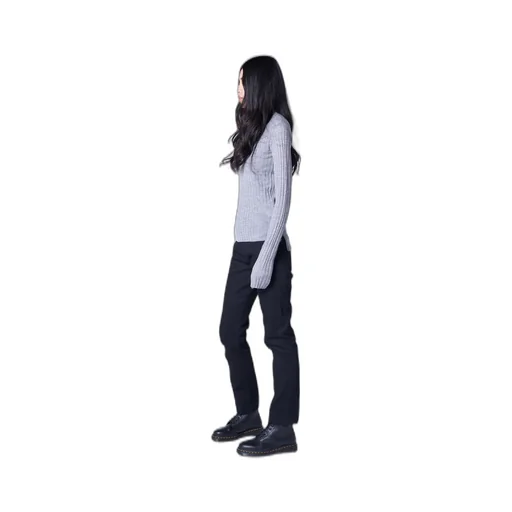 Wool Crew Neck Rib Knit