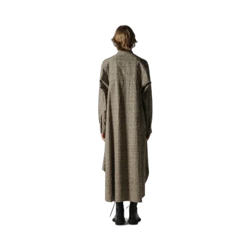 Needle-Punched Military Long Dress