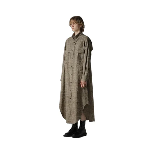 Needle-Punched Military Long Dress