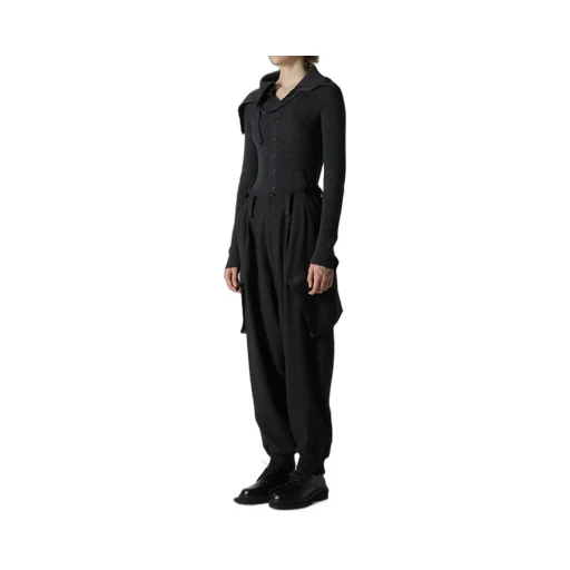 W/Ny Herringbone Rib Hem Pants