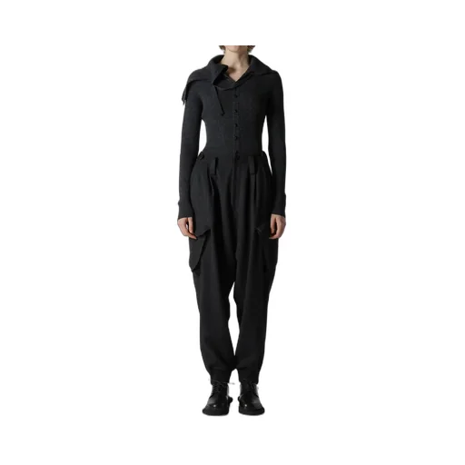 W/Ny Herringbone Rib Hem Pants