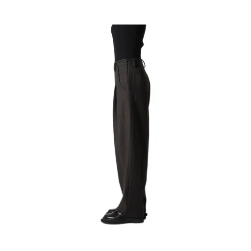 W/Ny Herringbone Single Tuck Pants