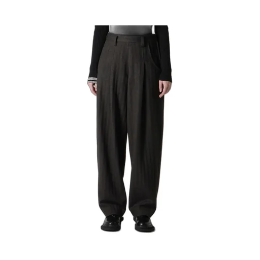 W/Ny Herringbone Single Tuck Pants