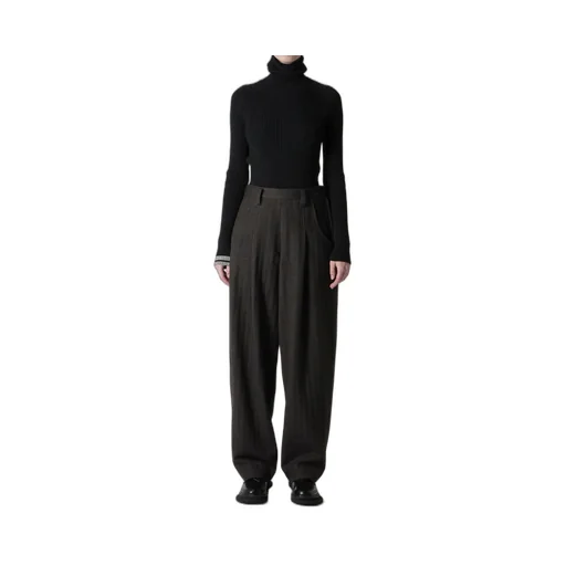 W/Ny Herringbone Single Tuck Pants