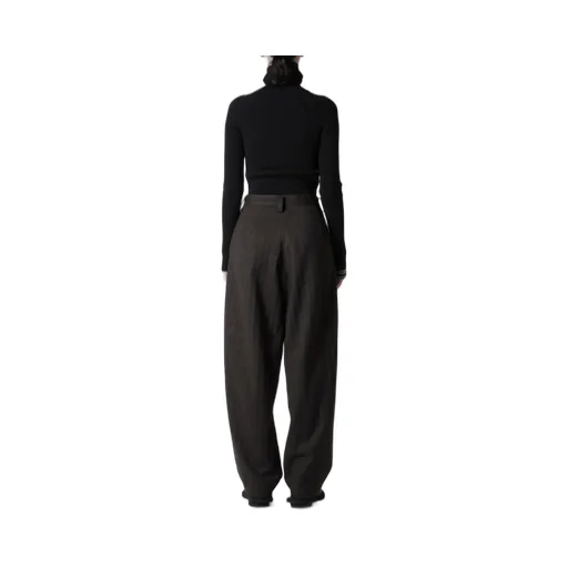 W/Ny Herringbone Single Tuck Pants