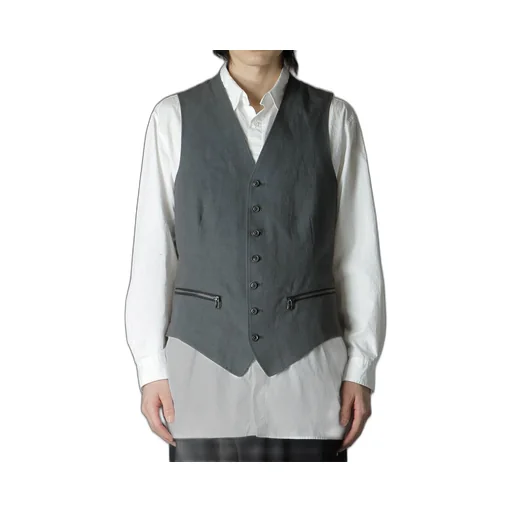 Cotton Zaza Cross Wa Zipper Pocket Vest