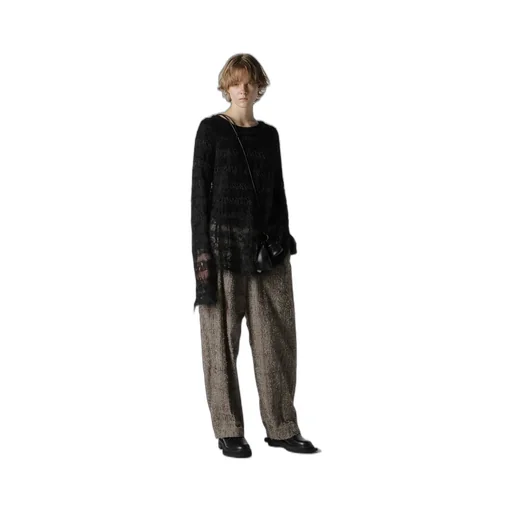 Needle-Punched Double Tuck Wide Pants