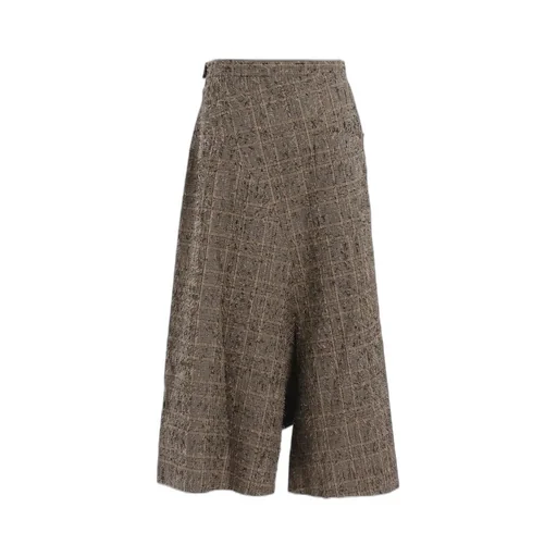 Needle-Punched Asymmetric Flare Pants
