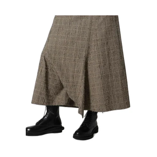 Needle-Punched Asymmetric Flare Pants