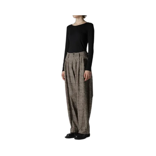 Needle-Punched Double Tuck Wide Pants