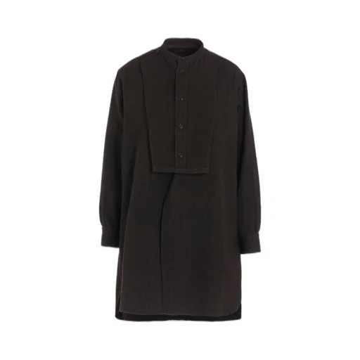 W/Ny Herringbone Front Cloth Blouse