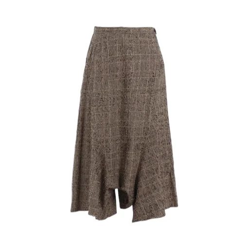 Needle-Punched Asymmetric Flare Pants