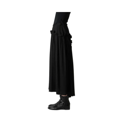 Hard-Twist Serge Frill Gather Skirt