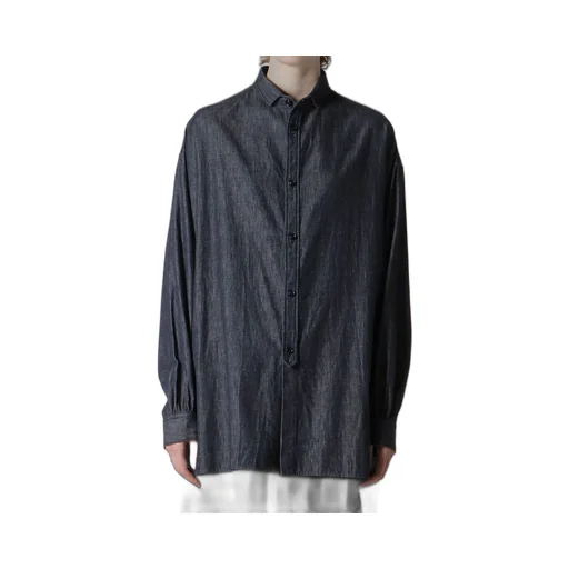 6Oz Denim Garmentfinish Design Collar Big Blouse