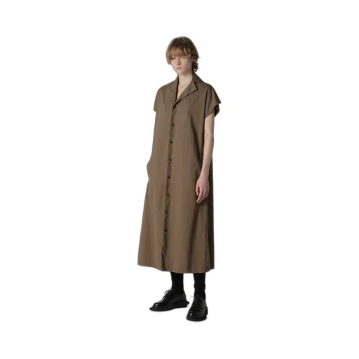Cotton Twill Garment Dye French Sleeve Dress