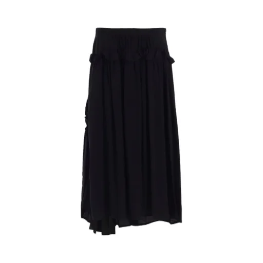 Hard-Twist Serge Frill Gather Skirt